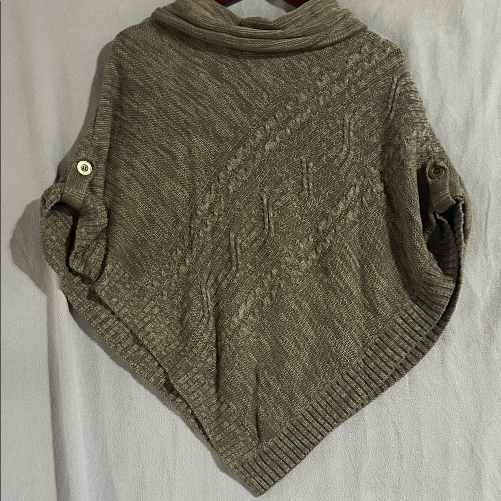Sonoma Cozy Knit Women's Sweater Poncho in Brown - S/M